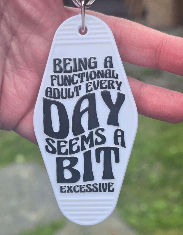 Excessive Adulthood Motel Keyring