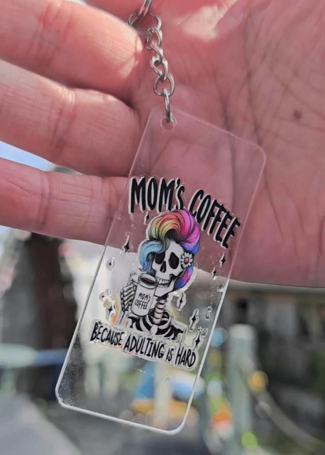 Rainbow Mom Fuel Keyring