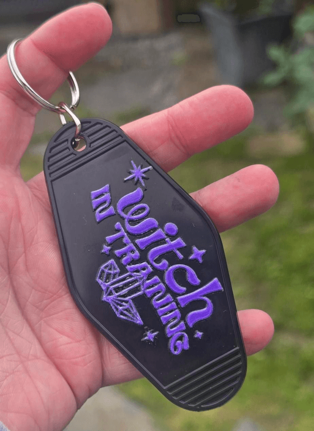 Witch in Training Motel Keyring