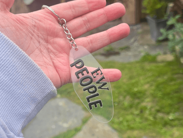 Ew, People. Motel Keyring (Clear Acrylic)