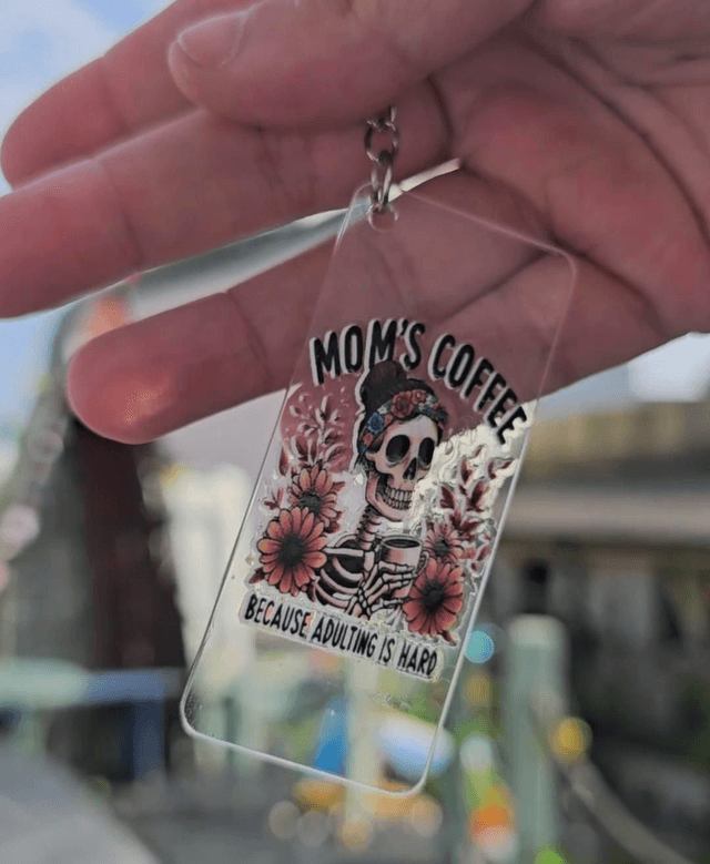 Mom’s Coffee Chaos Keyring