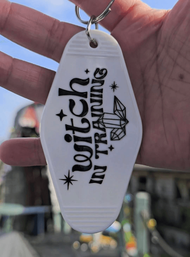 Witch in Training Motel Keyring