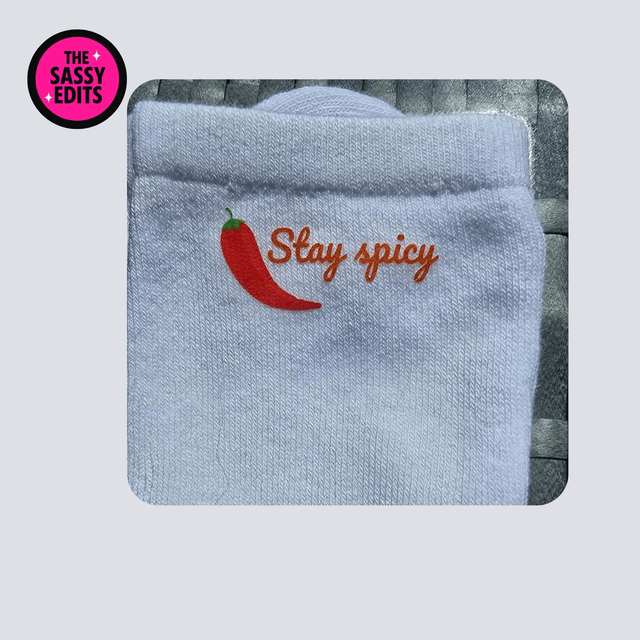 Stay Spicy- Red Chili Crew Socks (UK4-6)