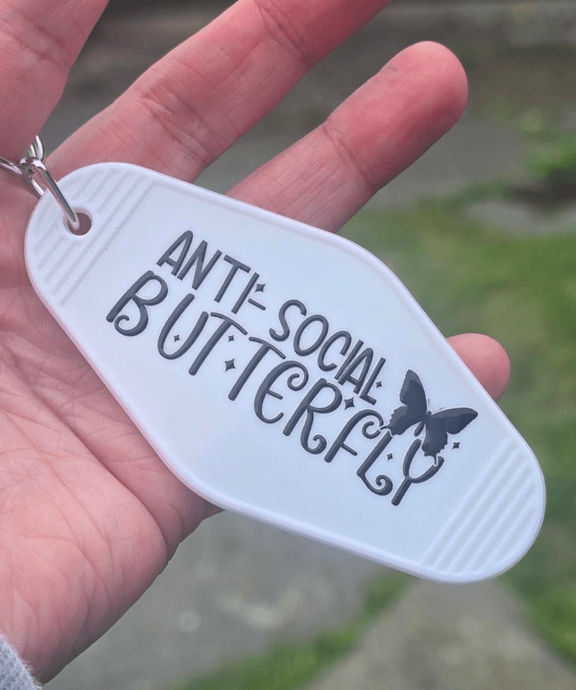 Anti-Social Butterfly Motel Keyring