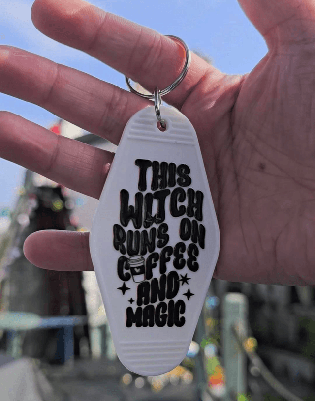 Coffee & Magic Witch Motel Keyring