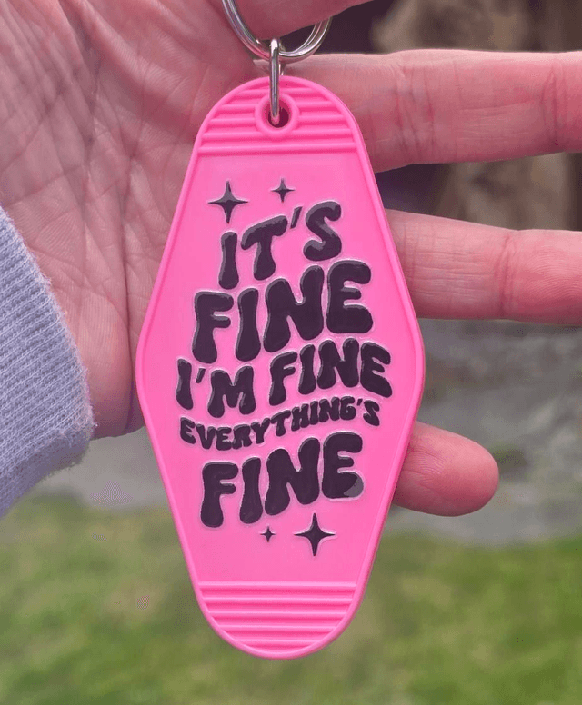 I’m Fine (Probably) Motel Keyring 