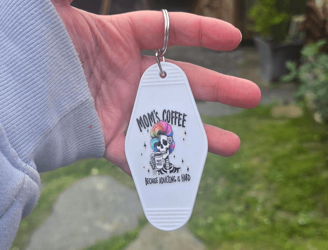 Rainbow Mom Fuel Keyring