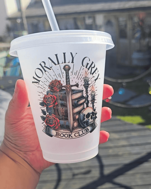 💀 &quot;Morally Grey Book Club&quot; Cold Cup (16oz)