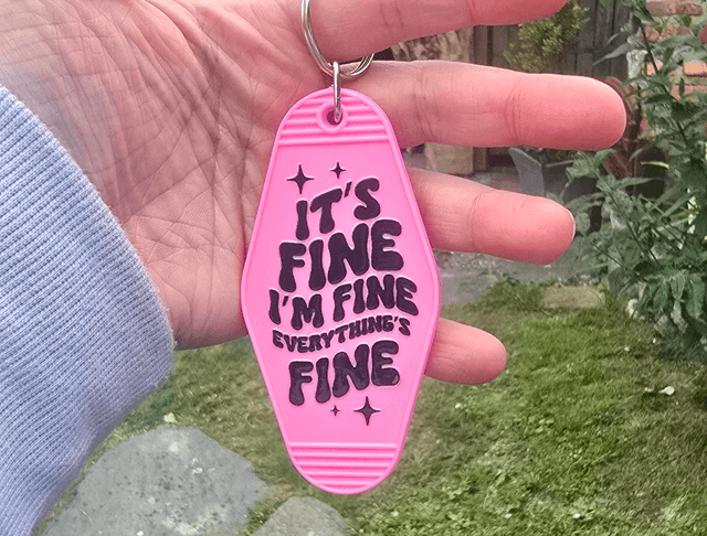 I’m Fine (Probably) Motel Keyring 